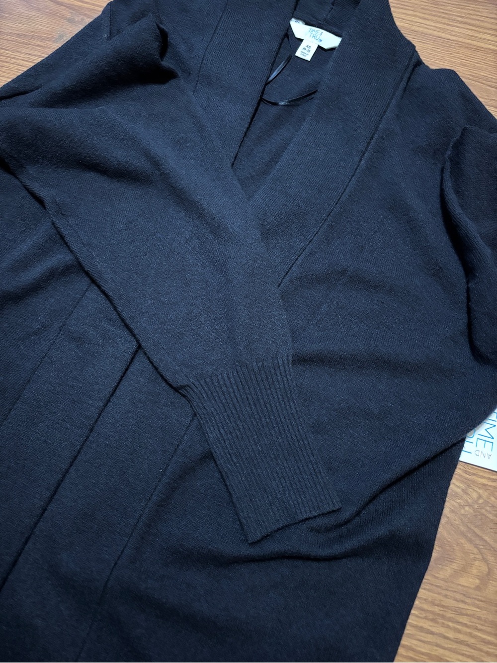 Time and Tru Open Front Cardigan Sweater with Long Sleeves, Lightweight, Size XS - Picture 12 of 13